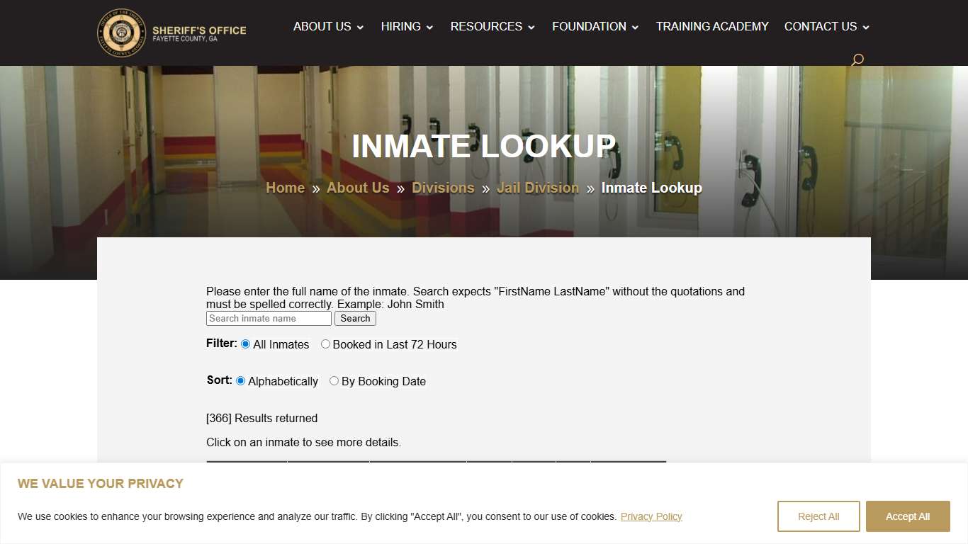 Inmate Lookup - Fayette Sheriff's Office